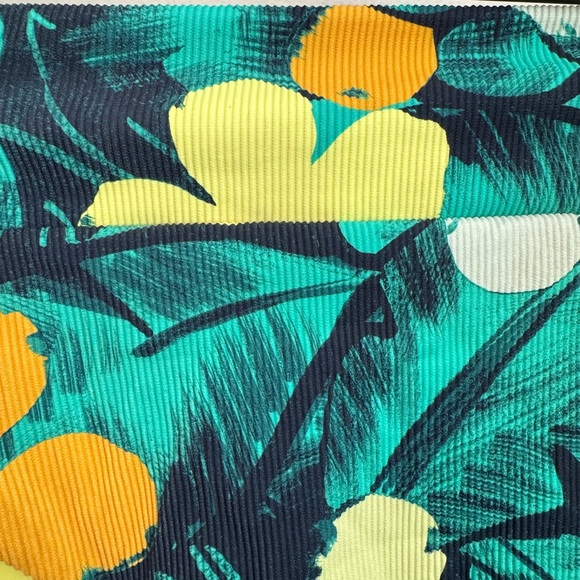 Aerie High Cut Ribbed Tropical Swimsuit Bikini Bottoms Size XXL - Picture 2 of 5